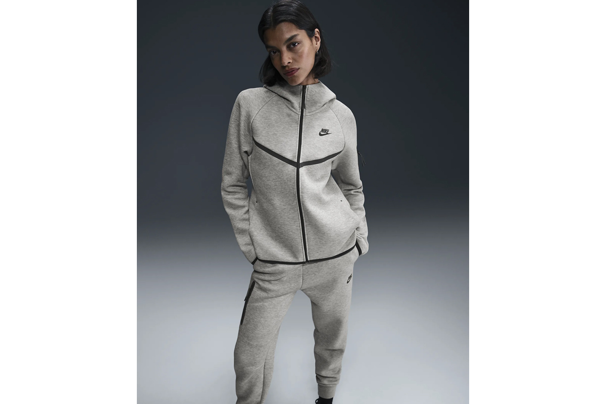 Γυναικεία ζακέτα γκρι Nike tech fleece