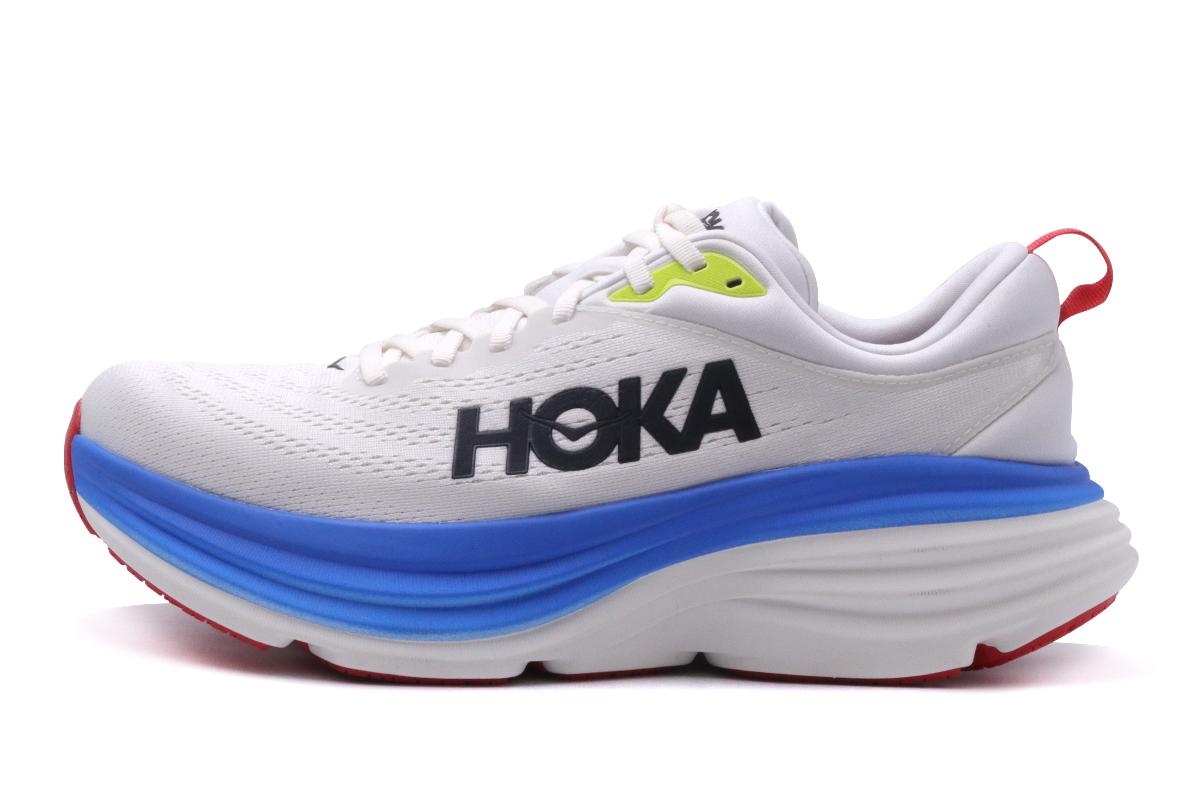 Hoka One One Bondi 8 Αθλητικά Παπούτσια για Τρέξιμο Λευκά, Μπλε, Κόκκινα