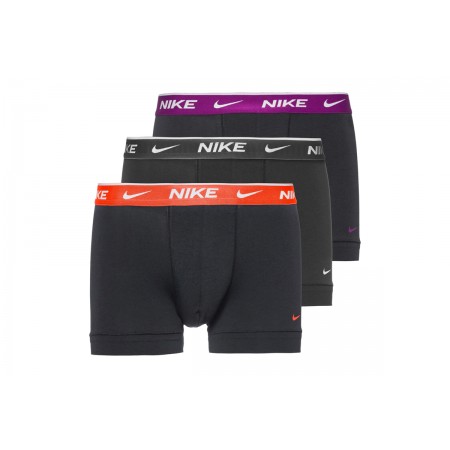 Nike Everyday Cotton Stretch Ανδρικά Boxer Εσώρουχα Μαύρα 3 Τεμάχια