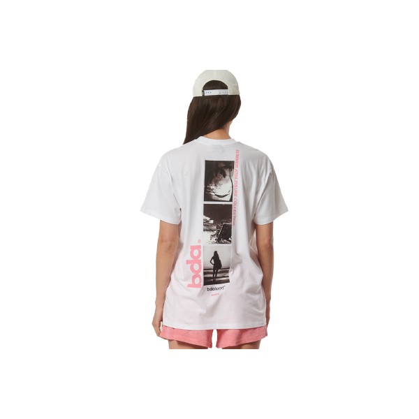 Body Action Oversized W-Print T-Shirt Γυναικείο (051425 WHITE-02)