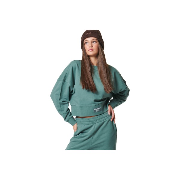 Body Action Oversized Μπλούζα Με Λαιμόκοψη Γυναικεία (061430 PINE GREEN-07B)