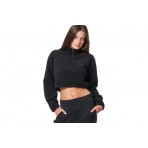 Body Action Γυναικεία Μακρυμάνικη Crop Top Μπλούζα Sherpa Μαύρη