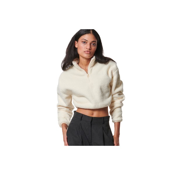 Body Action Womens Half-Zip Sherpa-Fleece Crop Top Μακρυμάνικο Γυναικείο (061431 COTTON ECRU-05)