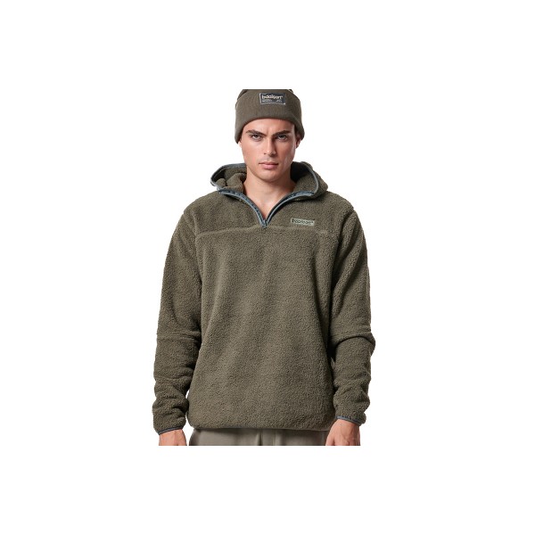 Body Action Men S Half-Zip Sherpa-Fleece Hoodie Ανδρικό (063419 SHADOW GREEN-07E)