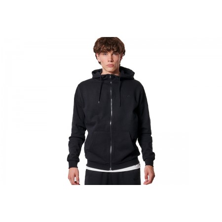 Body Action Fleece Full Zip Ανδρική Ζακέτα Με Κουκούλα Μαύρη