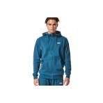 Body Action Fleece Full Zip Ανδρική Ζακέτα Με Κουκούλα Πετρόλ