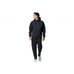 Body Action Tech Fleece Ανδρική Ζακέτα Με Κουκούλα Μαύρη