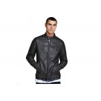 Jack And Jones Jjerocky Jacket Noos Μπουφάν Δερματίνη Ανδρικό (12147218 BLACK)