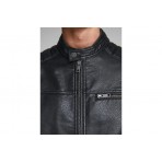 Jack And Jones Jjerocky Jacket Noos Μπουφάν Δερματίνη Ανδρικό (12147218 BLACK)