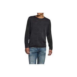 Jack And Jones Jjeleo Knit Crew Neck Πουλόβερ Ανδρικό (12174001 CAVIAR)