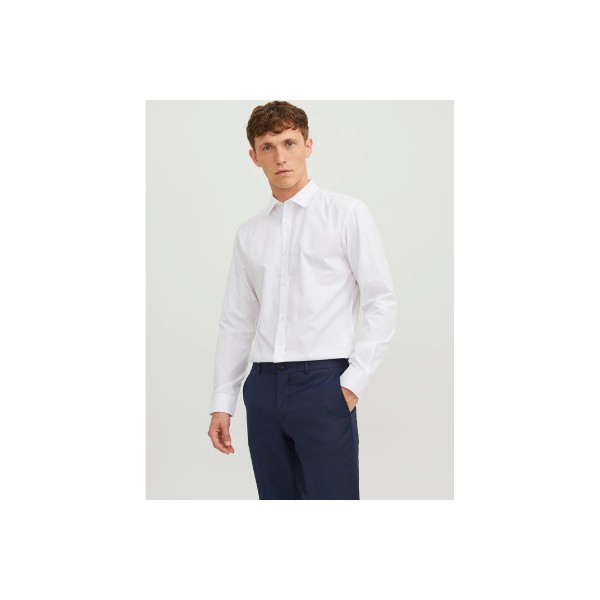 Jack And Jones Jjjoe Shirt Ls Plain Πουκάμισο Μακρυμάνικο Ανδρικό (12187222 WHITE)