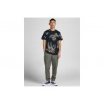 Jack And Jones Jprblatropic Aop Ss Tee Crew Neck Sn T-Shirt Ανδρικό (12203764 NAVY BLAZER)