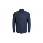 Jack And Jones Jjslub Shirt Ls Πουκάμισο Μακρυμάνικο Ανδρικό (12220481 NAVY BLAZER)