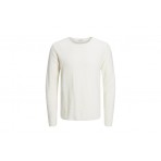 Jack And Jones Jjslub Knit Crew Neck Μπλούζα Με Λαιμόκοψη Ανδρική (12223157 CLOUD DANCER)