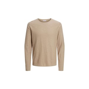 Jack And Jones Jjslub Knit Crew Neck Μπλούζα Με Λαιμόκοψη Ανδρική (12223157 CROCKERY)