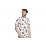 Jack And Jones Jjtropicana Aop Tee Ss Crew Neck T-Shirt Ανδρικό (12223932 CLOUD DANCER)