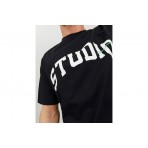 Jack And Jones Jorbrink Studio Tee Ss Crew Neck T-Shirt Ανδρικό (12227718 BLACK)