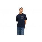 Jack And Jones Jorcrayon Pocket Tee Ss Crew Neck Ln T-Shirt Ανδρικό (12227778 NAVY BLAZER)