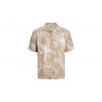 Jack And Jones Jorflow Resort Aop Shirt Ss Blk Ln Πουκάμισο Κοντομάνικο Ανδ (12228022 CROCKERY)