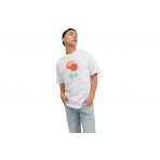 Jack And Jones Jorgrocery Tee Ss Crew Neck T-Shirt Ανδρικό (12230754 WHITE-FRUIT FRON)