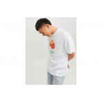 Jack And Jones Jorgrocery Tee Ss Crew Neck T-Shirt Ανδρικό (12230754 WHITE-FRUIT FRON)