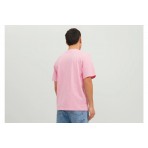 Jack And Jones Jortulum Pocket Tee Ss Crew Neck Ln T-Shirt Ανδρικό (12235290 PRISM PINK)