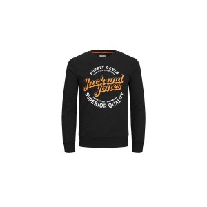 Jack And Jones Jjmikk Sweat Crew Neck Μπλούζα Με Λαιμόκοψη Ανδρική (12236177 BLACK-BIG)