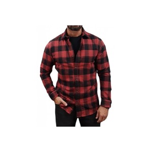 Jack And Jones Jjplain Fall Buffalo Shirt Ls Πουκάμισο Μακρυμάνικο Ανδρικό (12236873 BRICK RED)