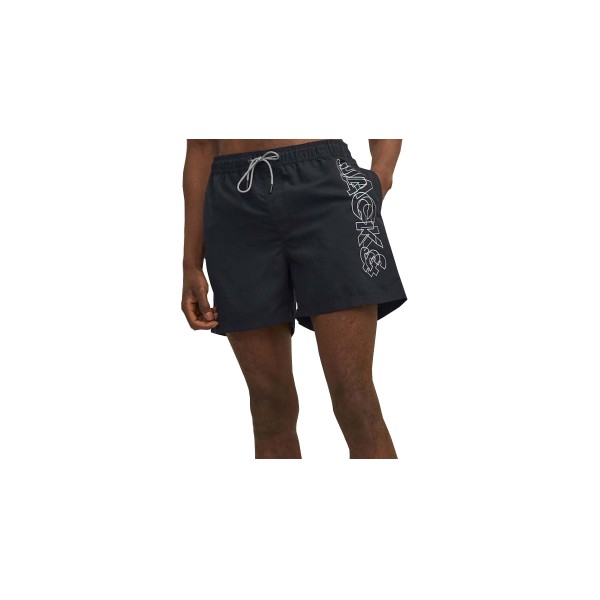 Jack And Jones Jpstfiji Jjswim Double Logo Μαγιό Σορτς Ανδρικό (12253118 BLACK)