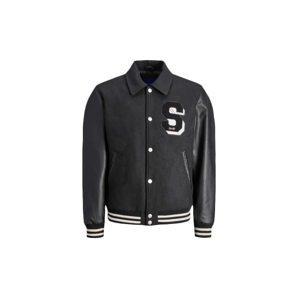 Jack And Jones Jorcarter Varsity Wool Blend Μπουφάν Bomber Ανδρικό (12260455 BLACK)