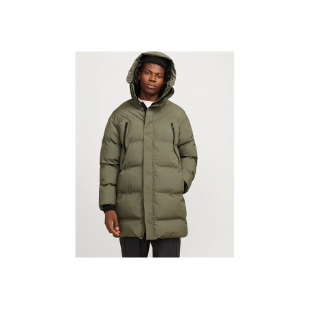 Jack & Jones Jcoalpha Ανδρικό Μακρύ Puffer Μπουφάν Χακί