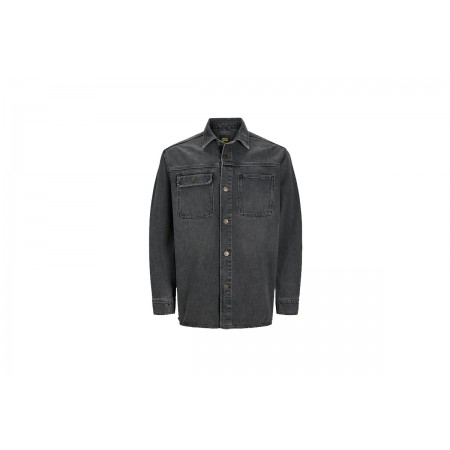 Jack & Jones Ανδρικό Denim Overshirt Πουκάμισο Ανθρακί