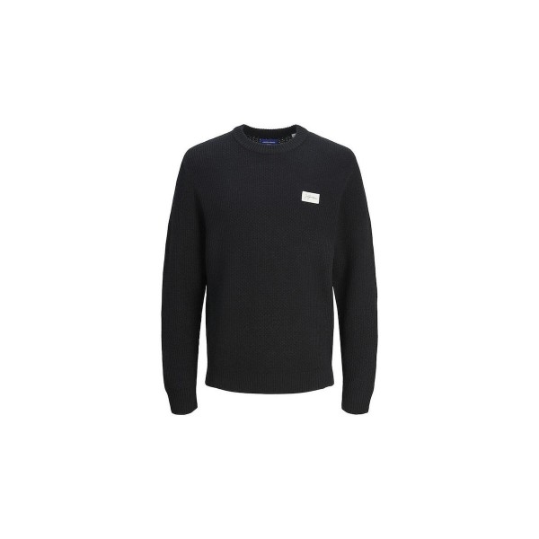 Jack And Jones Jorportland Badge Knit Crew Neck Πουλόβερ Ανδρικό (12262028 BLACK)