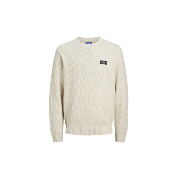 Jack And Jones Jorportland Badge Knit Crew Neck Πουλόβερ Ανδρικό (12262028 MOONBEAM)