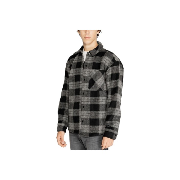 Jack And Jones Jcocollective Zac Brush Overshirt Ls Πουκάμισο Μακρυμάνικο Α (12263249 BLACK)