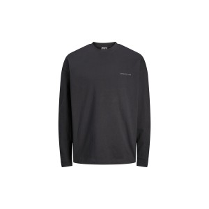 Jack And Jones Jcokinetic Ls Tee Crew Neck Μπλούζα Με Λαιμόκοψη Ανδρική (12266460 BLACK-BLACK)