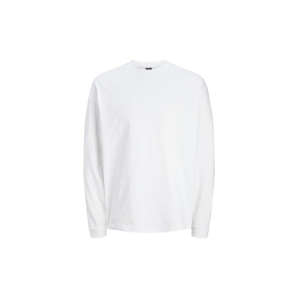 Jack And Jones Jcokinetic Ls Tee Crew Neck Μπλούζα Με Λαιμόκοψη Ανδρική (12266460 BRIGHT WHITE-SILVER S)