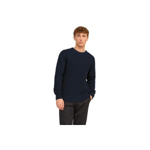 Jack And Jones Jjjones Knit Crew Neck Πουλόβερ Ανδρικό (12267393 NAVY BLAZER)