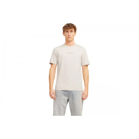 Jack & Jones Jjtaka Ανδρικό Κοντομάνικο T-Shirt Μπεζ