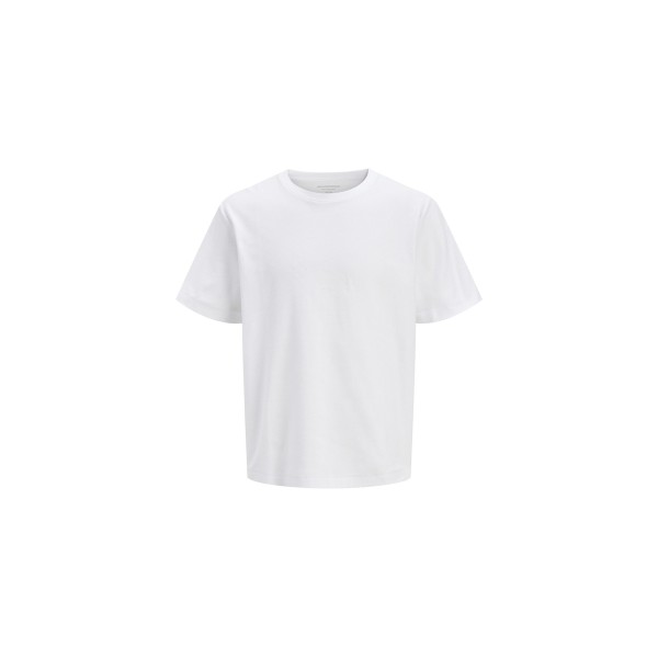 Jack And Jones Jorsplit Twill Ss Crew Neck T-Shirt Ανδρικό (12273109 BRIGHT WHITE)