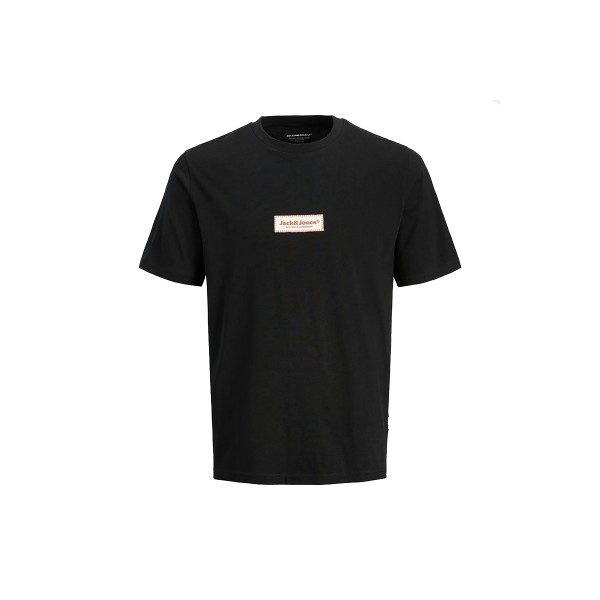 Jack And Jones Jorsplit Fakestitch Branding  Ss C Ln T-Shirt  Ανδρικό (12273182 BLACK)