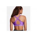 Under Armour Crossback Mid Bra Γυναικείο Μπουστάκι Μωβ