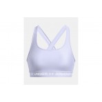 Under Armour Crossback Mid Bra Γυναικείο Μπουστάκι Σιέλ, Λευκό