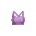 Under Armour Crossback Mid Bra Γυναικείο Μπουστάκι Λιλά