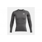 Under Armour HeatGear Ανδρική Μακρυμάνικη Ισοθερμική Μπλούζα Γκρι Σκούρο