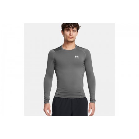 Under Armour HeatGear Ανδρική Μακρυμάνικη Ισοθερμική Μπλούζα Γκρι Σκούρο