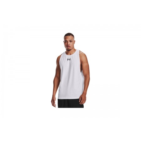 Under Armour Baseline Cotton Tank Ανδρική Αμάνικη Μπλούζα Λευκή