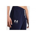 Under Armour Rival Terry Ανδρικό Παντελόνι Φόρμας Μπλε Σκούρο