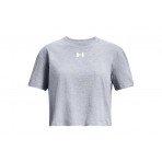 Under Armour Sportstyle Logo Κοντομάνικη Crop Top Μπλούζα Γκρι