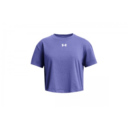 Under Armour Sportstyle Logo Κοντομάνικη Crop Top Μπλούζα Μωβ